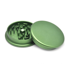 Wholesale 63mm 2.5 inches 2 pieces customize  aluminum alloy herb grinder